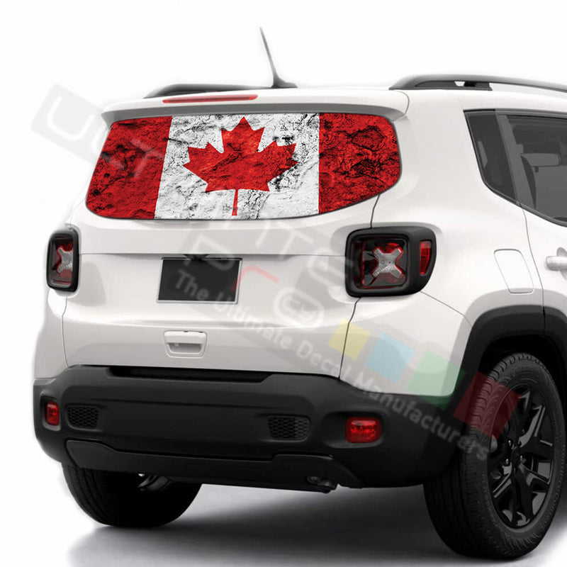 Canada Perforated Decals stickers compatible with Jeep Renegade