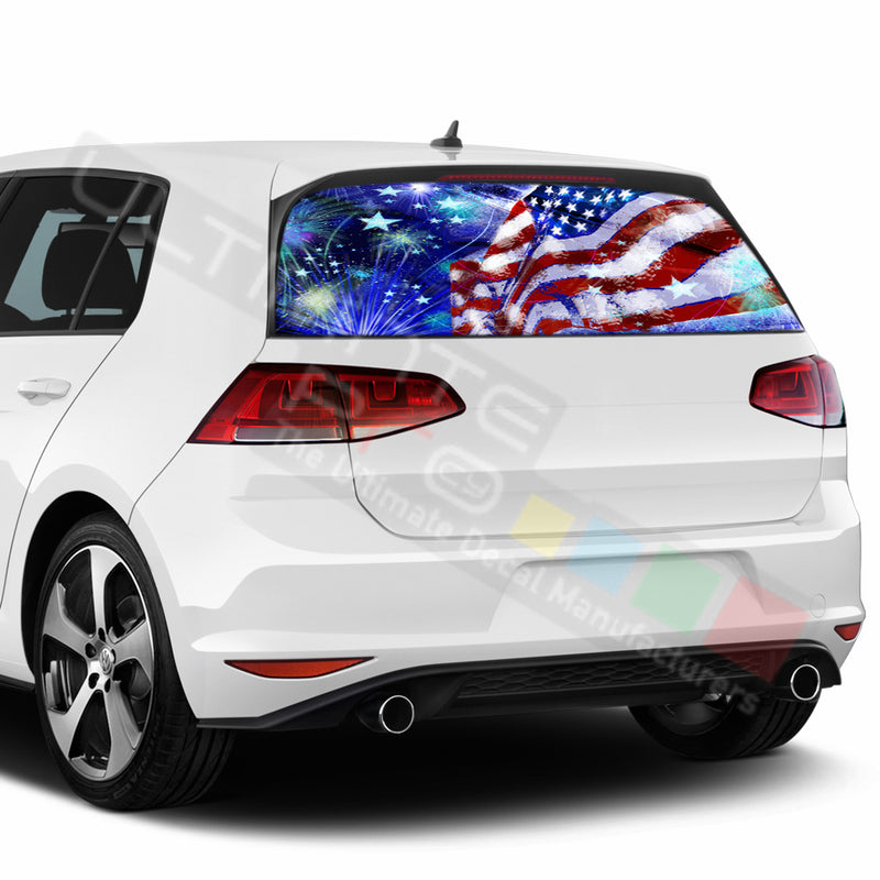 4th July Perforated Decals compatible with Volkswagen Golf