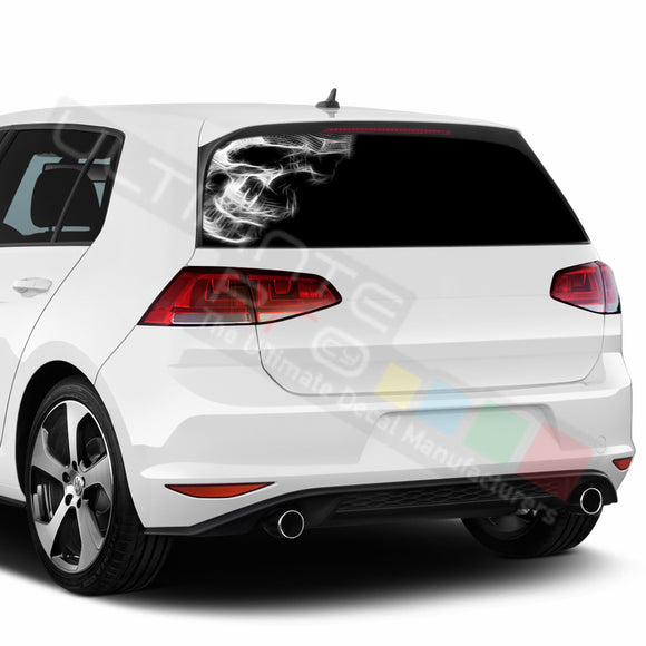 Skull Perforated Decals compatible with Volkswagen Golf