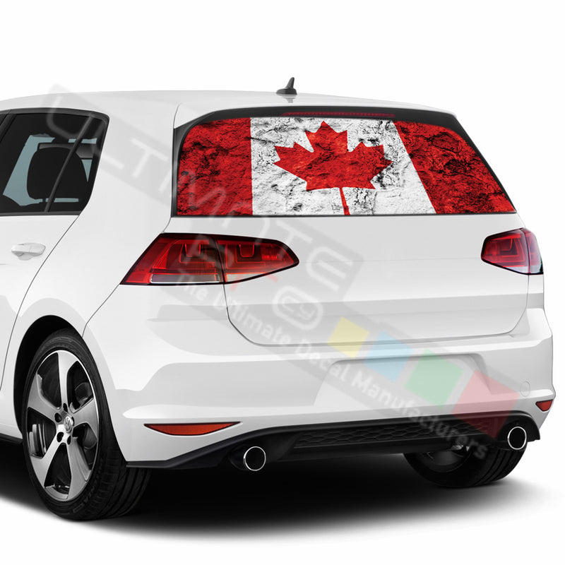 Canada Perforated Decals compatible with Volkswagen Golf