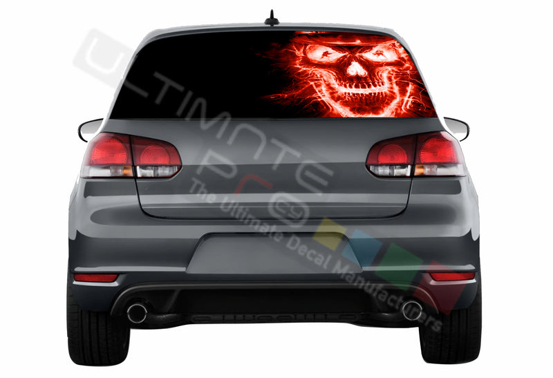 Skull Perforated Decals compatible with Volkswagen Golf