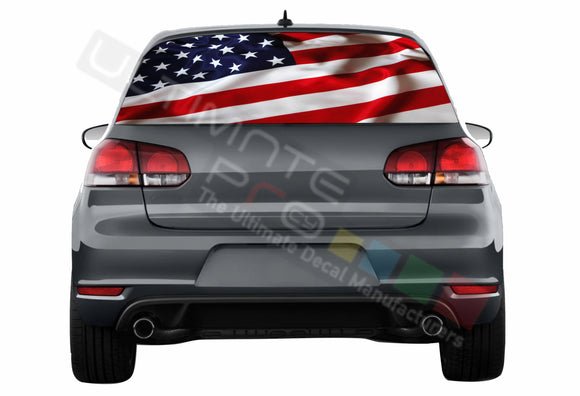 USA Flag Perforated Decals compatible with Volkswagen Golf