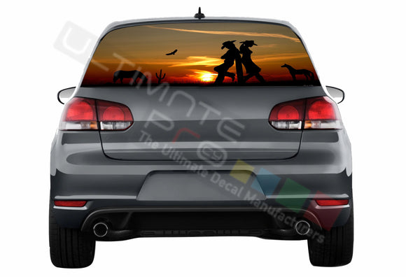 West Perforated Decals compatible with Volkswagen Golf