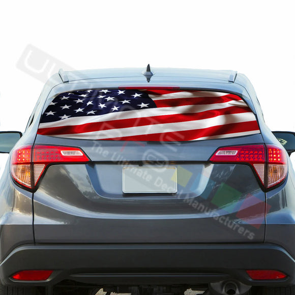 USA Flag Perforated Decals stickers compatible with Honda HRV 