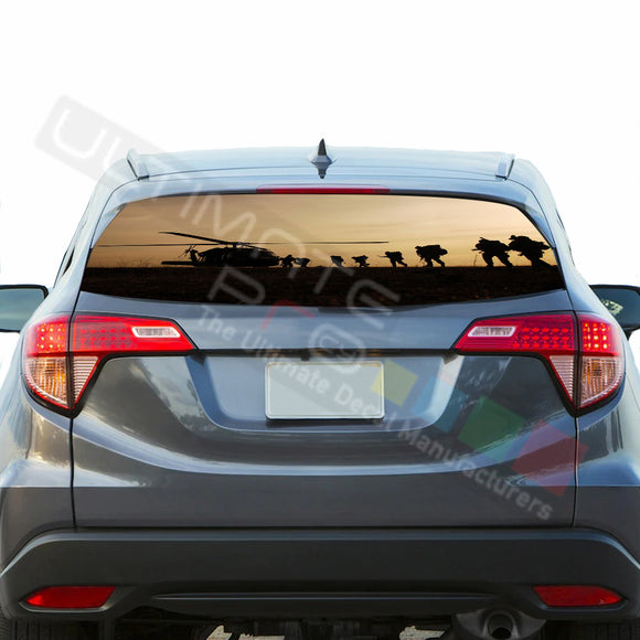 Army Perforated Decals stickers compatible with Honda HRV