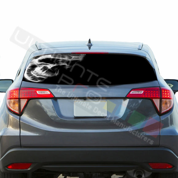 Skull 1 Perforated Decals stickers compatible with Honda HRV