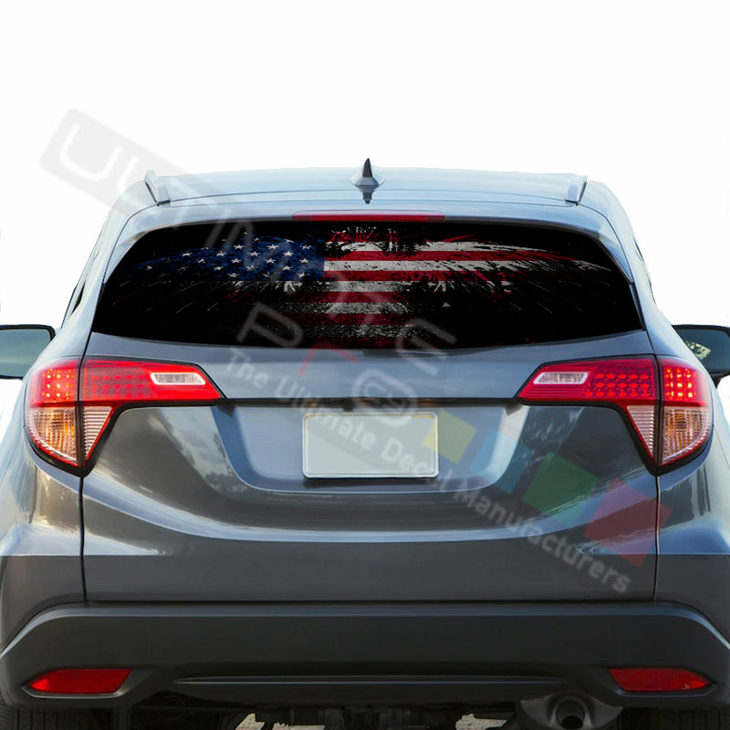 Eagle Flag Perforated Decals stickers compatible with Honda HRV