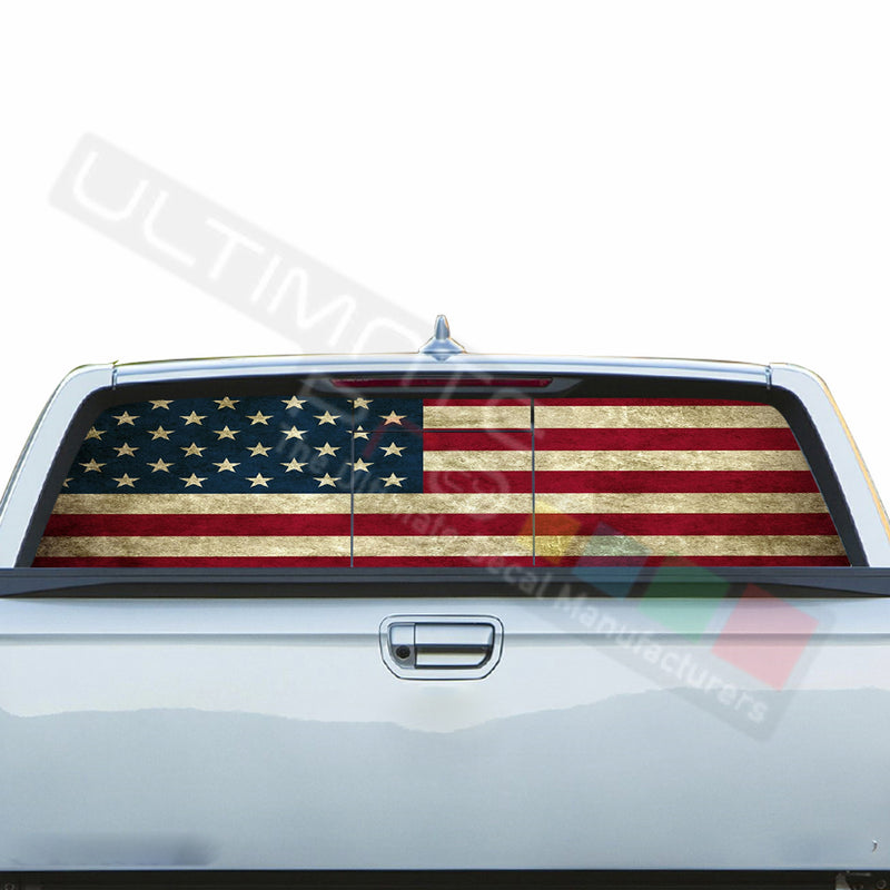 USA Flag Perforated Decals stickers compatible with Honda Ridgeline