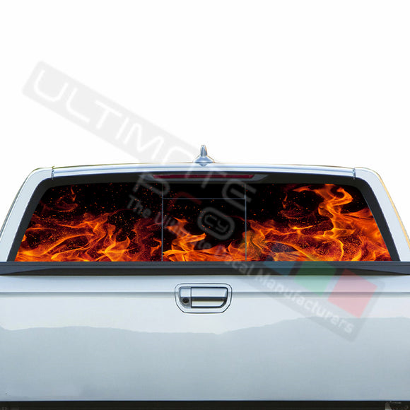 Flames Perforated Decals stickers compatible with Honda Ridgeline