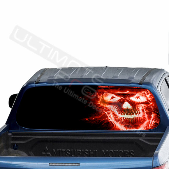 Skull Perforated Decals stickers compatible with Mitsubishi L200