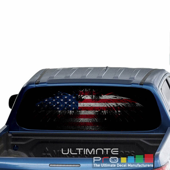 Eagle Flag Perforated Decals stickers compatible with Mitsubishi L200