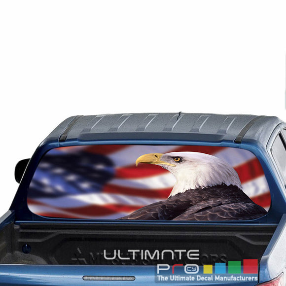 Flag Eagle Perforated Decals stickers compatible with Mitsubishi L200