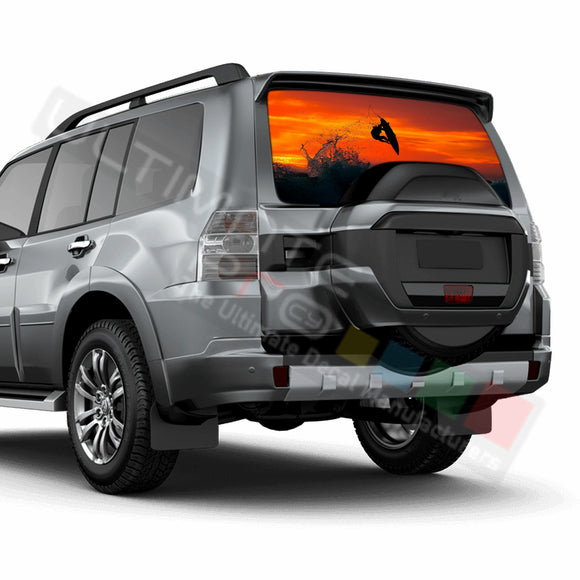 Surf Perforated Decals compatible with Mitsubishi Montero