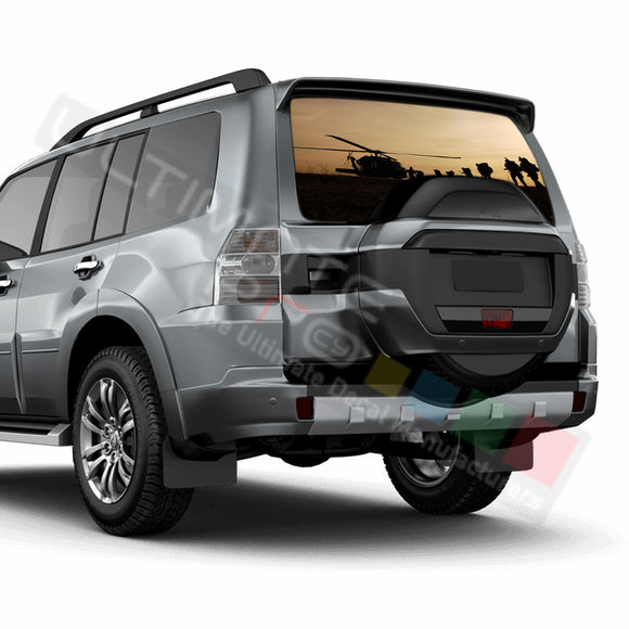 Army Perforated Decals compatible with Mitsubishi Montero