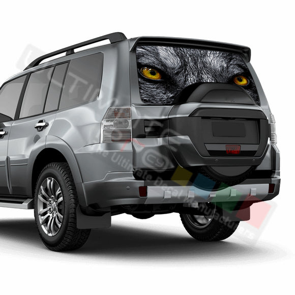 Wolf Perforated Decals compatible with Mitsubishi Montero