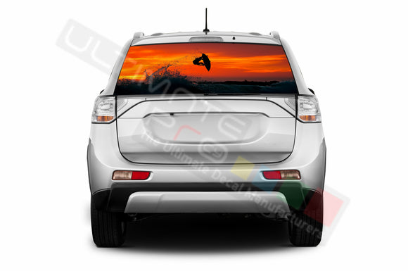 Surf Perforated Decals compatible with Mitsubishi Outlander