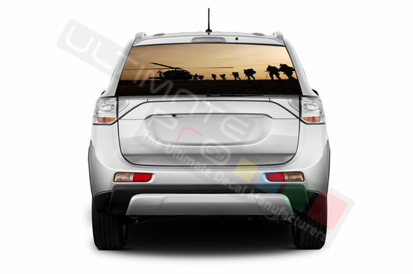Army Perforated Decals compatible with Mitsubishi Outlander