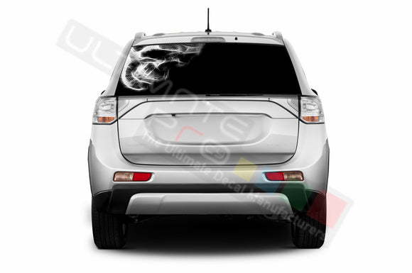 Skull Perforated Decals compatible with Mitsubishi Outlander