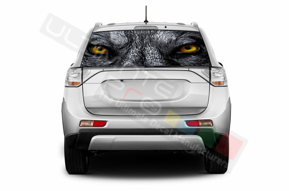 Wolf Perforated Decals compatible with Mitsubishi Outlander