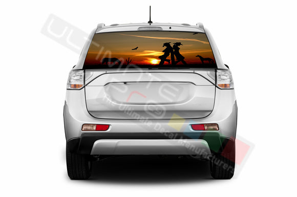 West Perforated Decals stickers compatible with Mitsubishi Outlander