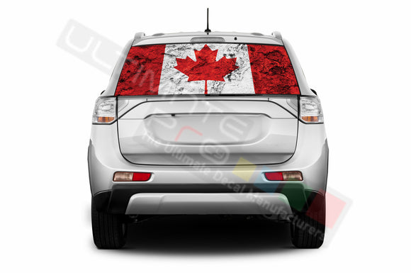 Canada Perforated Decals compatible with Mitsubishi Outlander