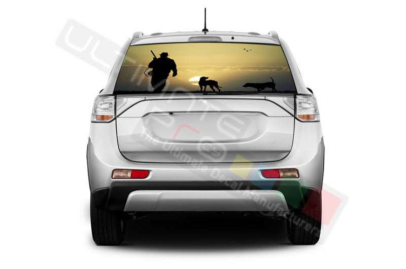 Hunting 1 Perforated Decals compatible with Mitsubishi Outlander