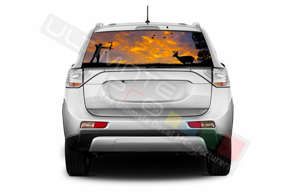 Hunting Perforated Decals compatible with Mitsubishi Outlander