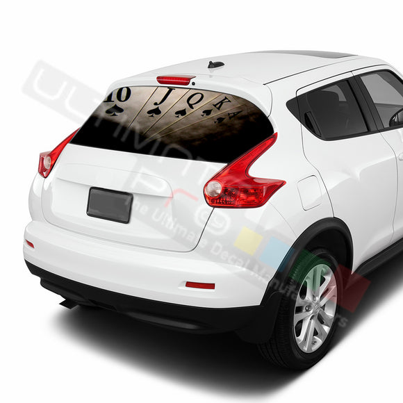 Poker Perforated Decals stickers compatible with Nissan Juke