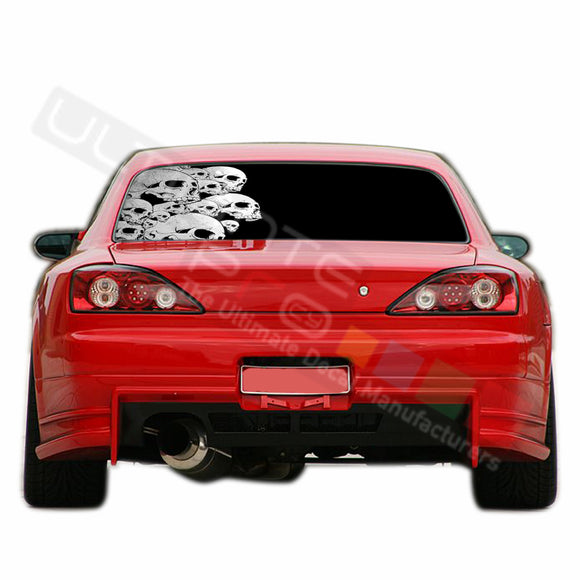 Skulls Perforated Decals compatible with Nissan Silvia