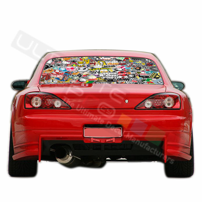 Bomb Skin Perforated Decals compatible with Nissan Silvia