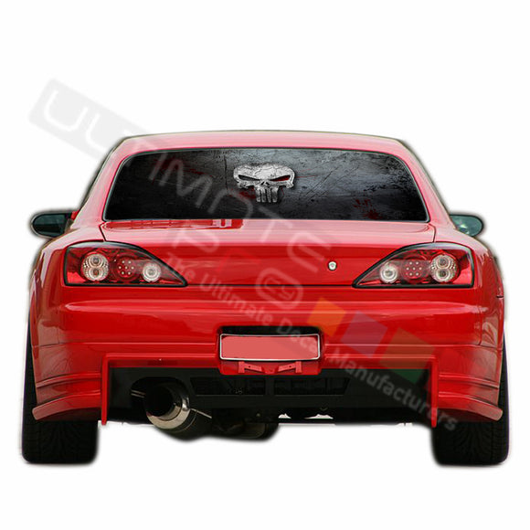 Skull Perforated Decals compatible with Nissan Silvia