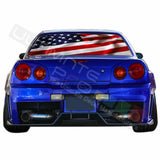 USA Flag Perforated Decals compatible with Nissan Skyline
