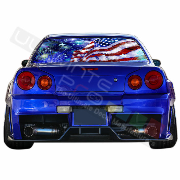 4th July Perforated Decals compatible with Nissan Skyline