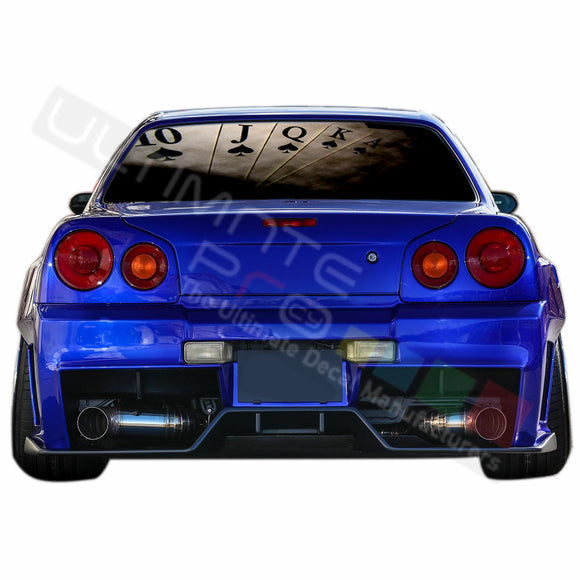 Poker Perforated Decals compatible with Nissan Skyline