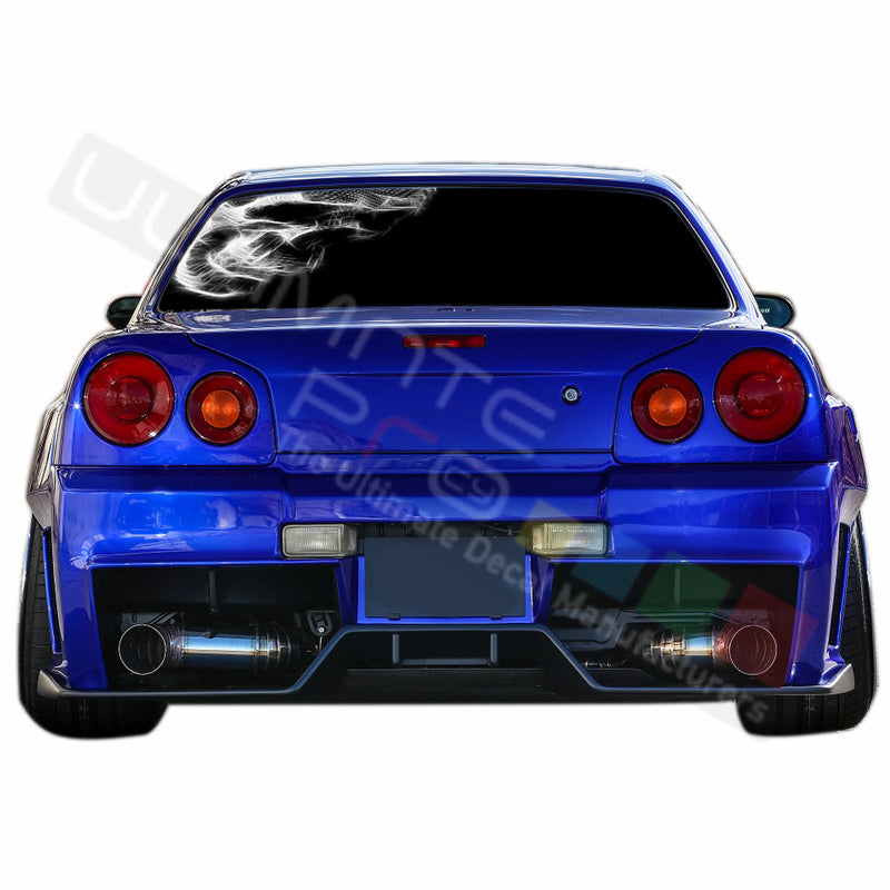 Skull Perforated Decals compatible with Nissan Skyline