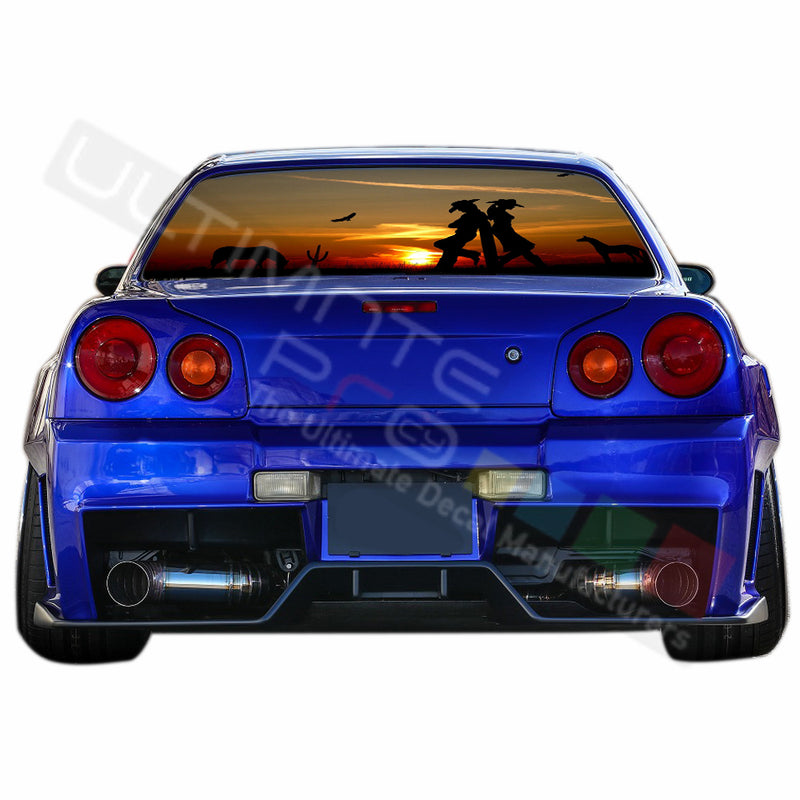 West Perforated Decals compatible with Nissan Skyline