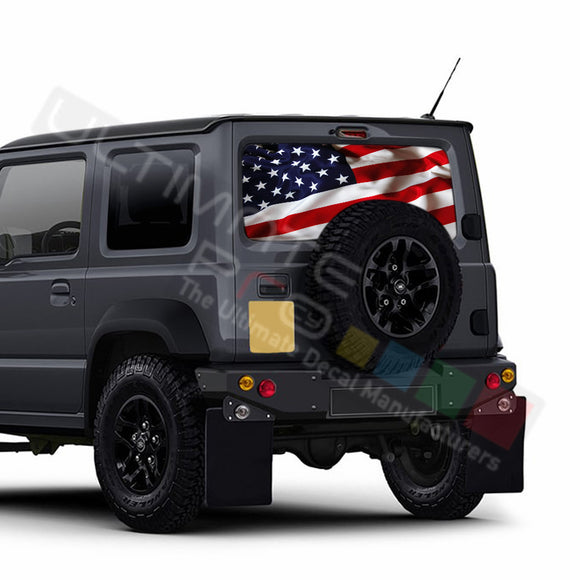USA Flag Perforated Decals stickers compatible with Suzuki Jimny
