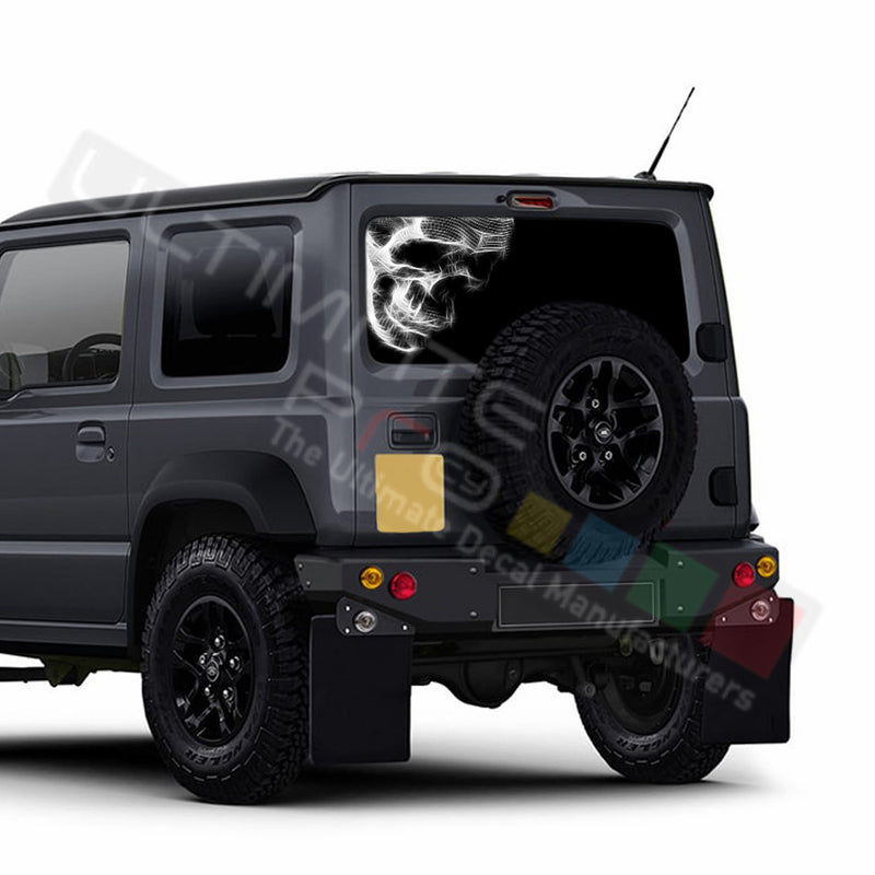 Skull Perforated Decals stickers compatible with Suzuki Jimny
