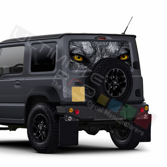 Wolf Perforated Decals stickers compatible with Suzuki Jimny