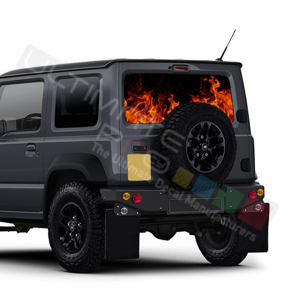 Flames Perforated Decals stickers compatible with Suzuki Jimny