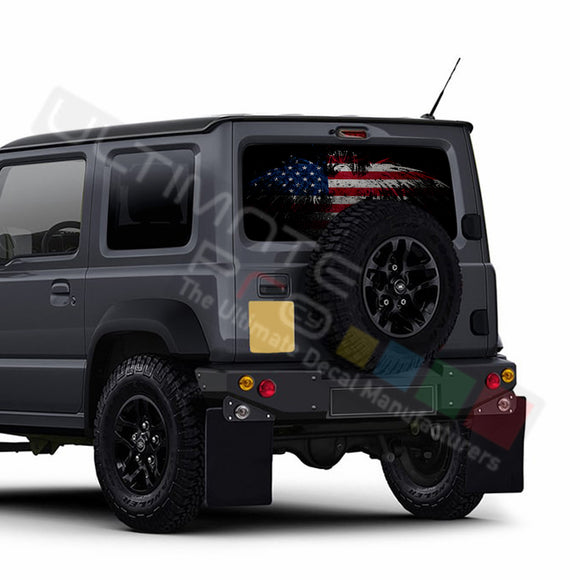 Eagle Flag Perforated Decals stickers compatible with Suzuki Jimny