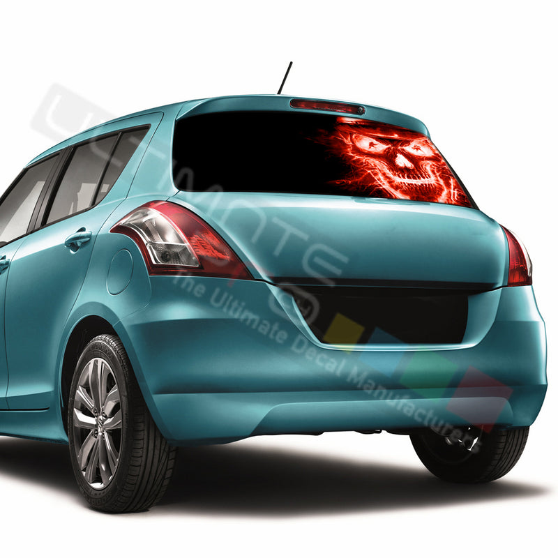 Skull Perforated Decals compatible with Suzuki Swift