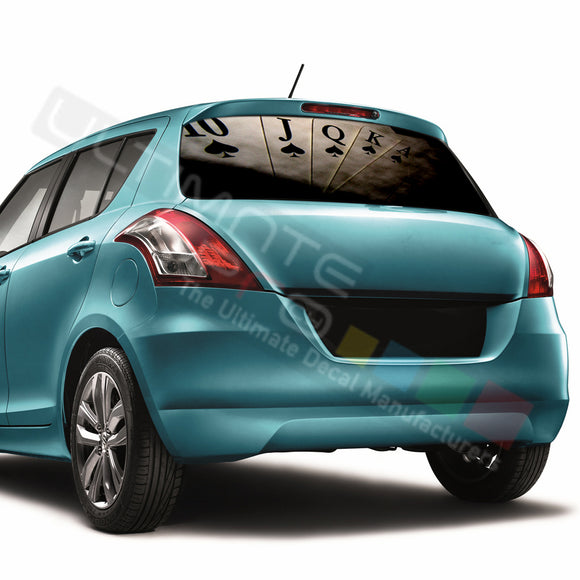 Poker Perforated Decals compatible with Suzuki Swift