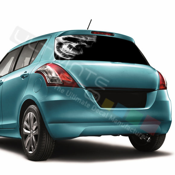 Skull 1 Perforated Decals compatible with Suzuki Swift