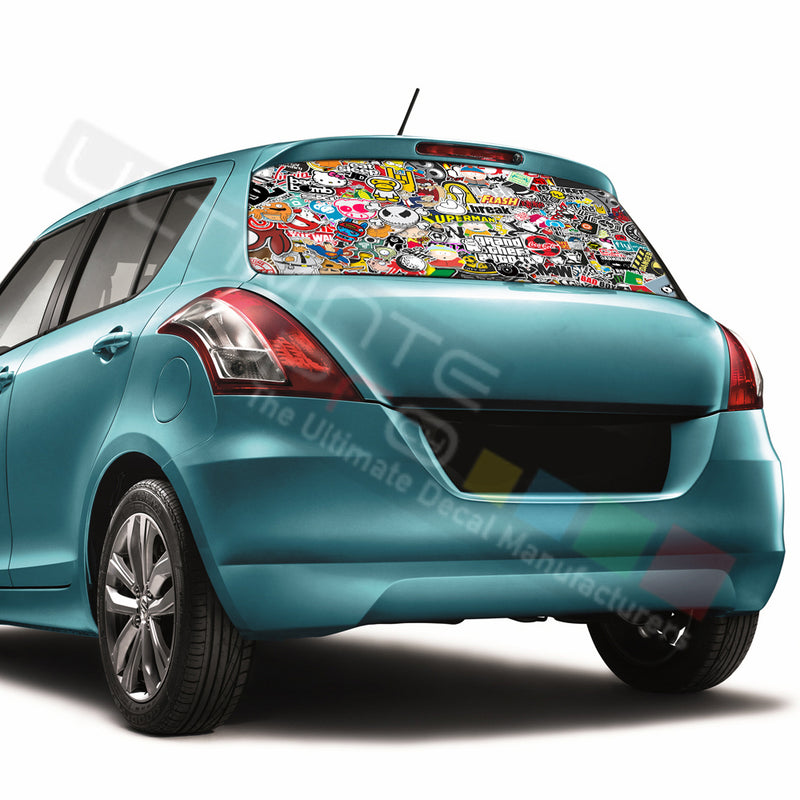 Bomb Skin Perforated Decals compatible with Suzuki Swift