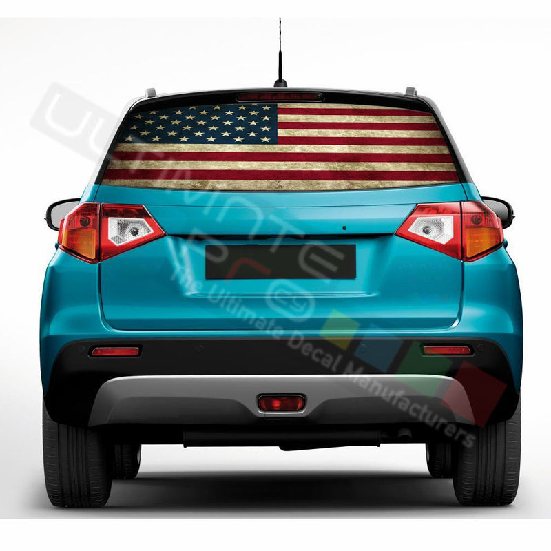 USA Flag Perforated Decals compatible with Suzuki Vitara 