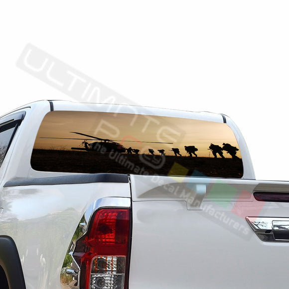 Army Perforated Decals compatible with Toyota Hilux