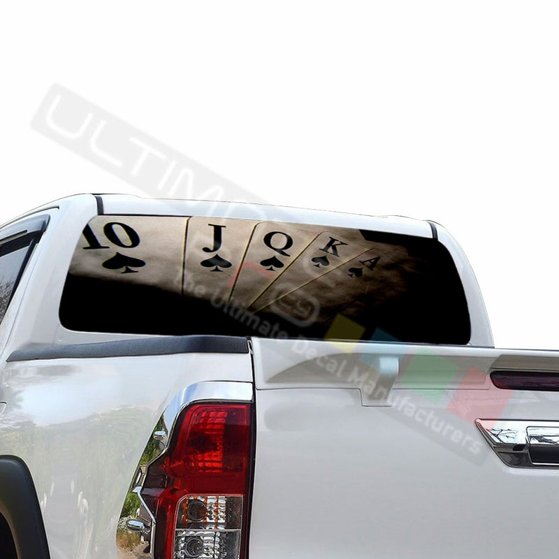 Poker Perforated Decals compatible with Toyota Hilux
