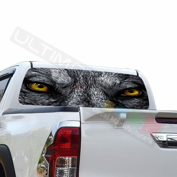 Wolf Perforated Decals compatible with Toyota Hilux