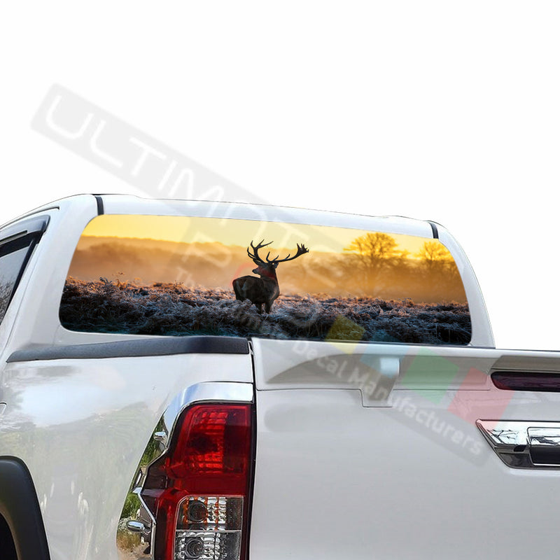 Deer 1 Perforated Decals compatible with Toyota Hilux
